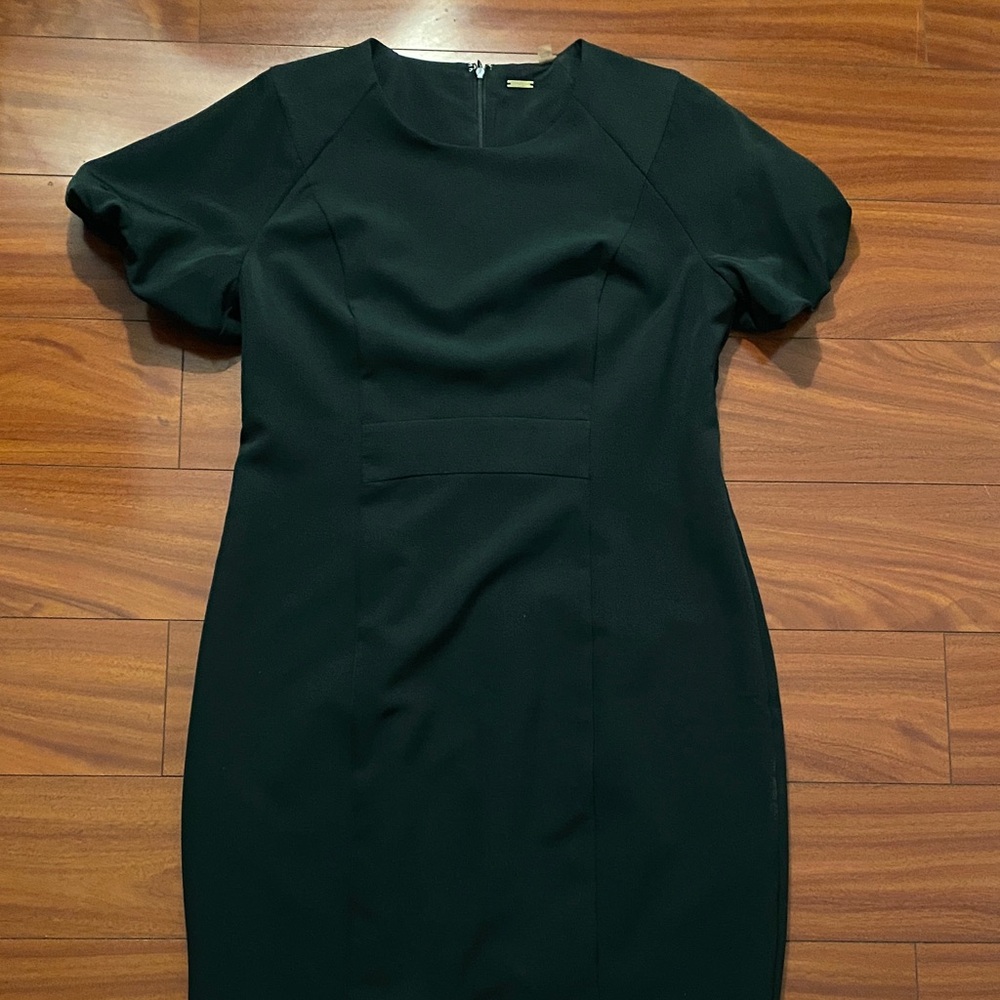 T Tahari Dark Emerald Sheath Midi Dress